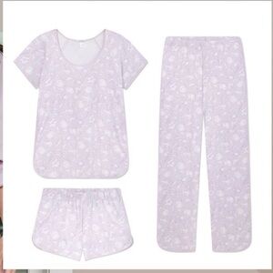 LAKE PRIMA COTTON Light Purple Women's Pajama Set